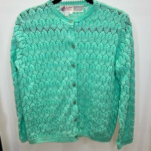 Americana vintage green knitted cardigan sweater